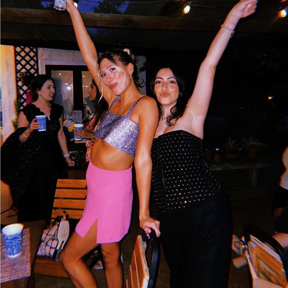 Aritzia pink mini skirt